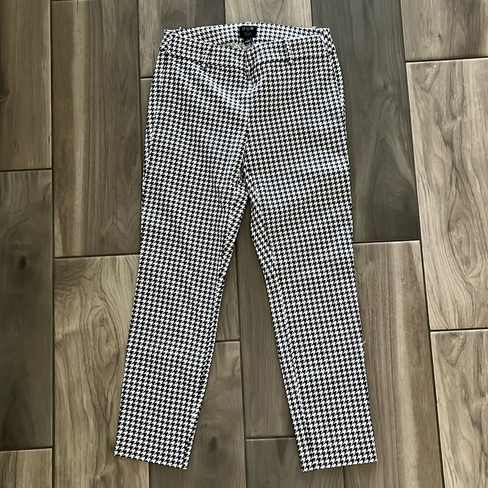 J. Crew black/white check pattern skinny pants, size XS, brand new!